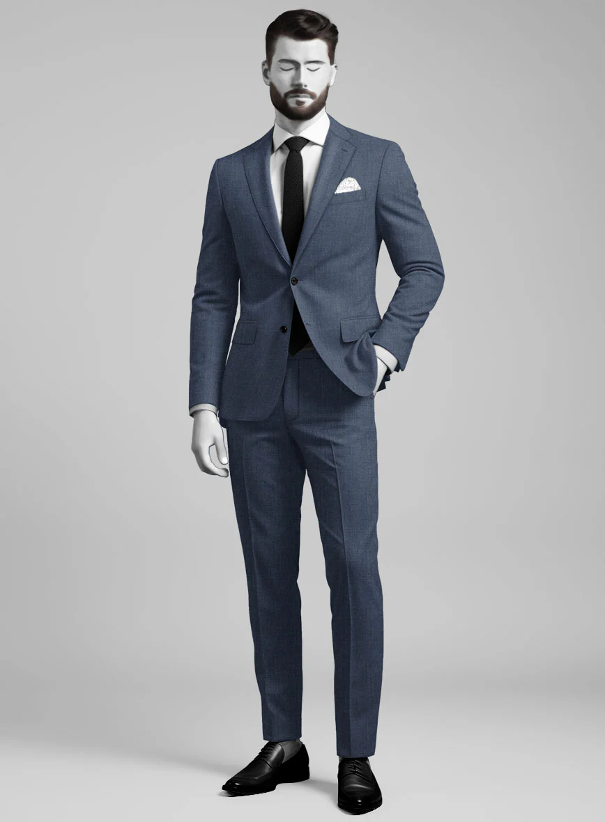 Napolean Stretch Imperial Blue Wool Suit