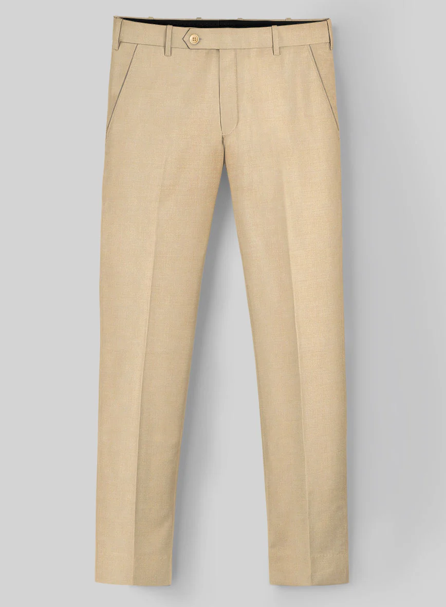 Napolean Stretch Khaki Wool Pants - Image 2