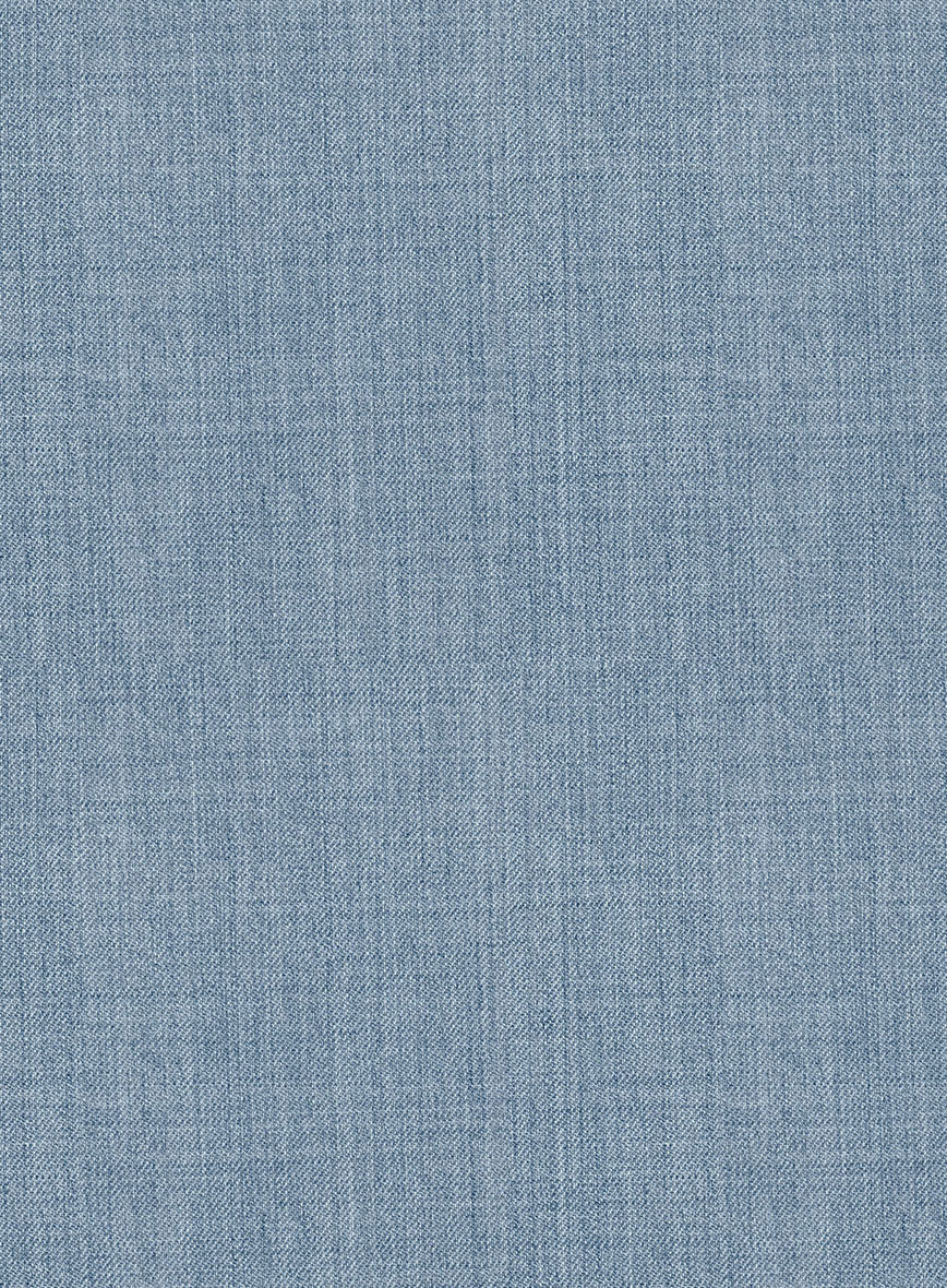 Napolean Stretch Light Blue Highland Wool Trousers - Image 6