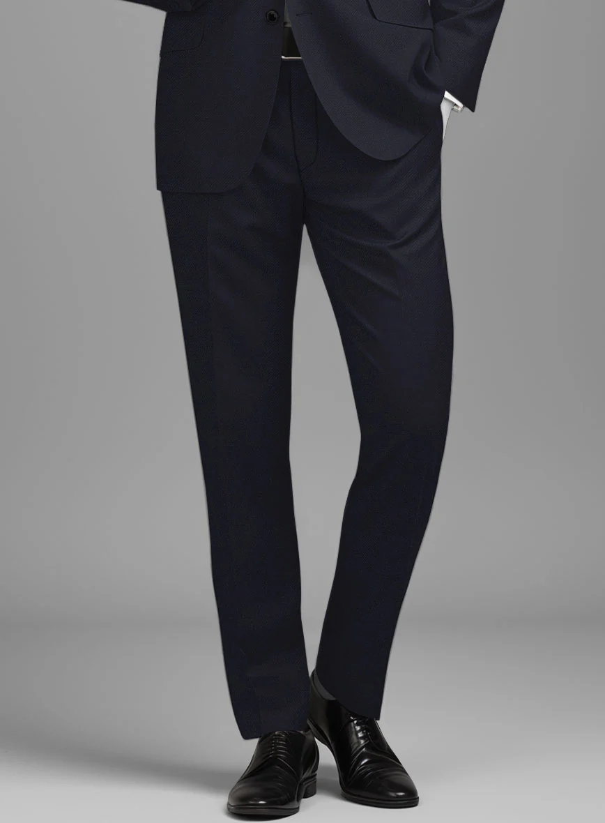 Napolean Stretch Navy Blue Wool Pants - Image 2