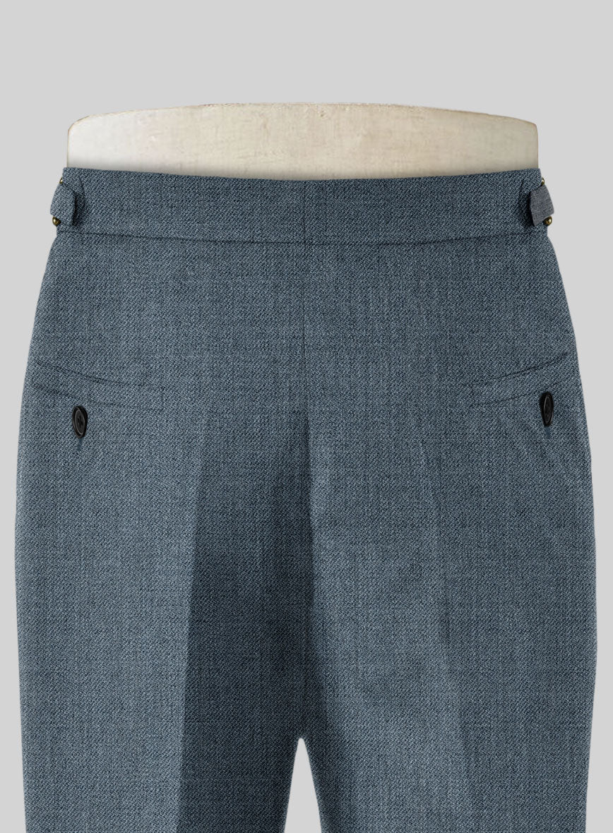 Napolean Stretch Pacific Blue Highland Wool Trousers - Image 5