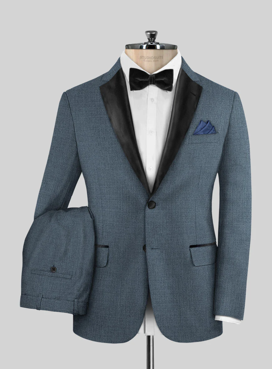 Napolean Stretch Pacific Blue Wool Tuxedo Suit