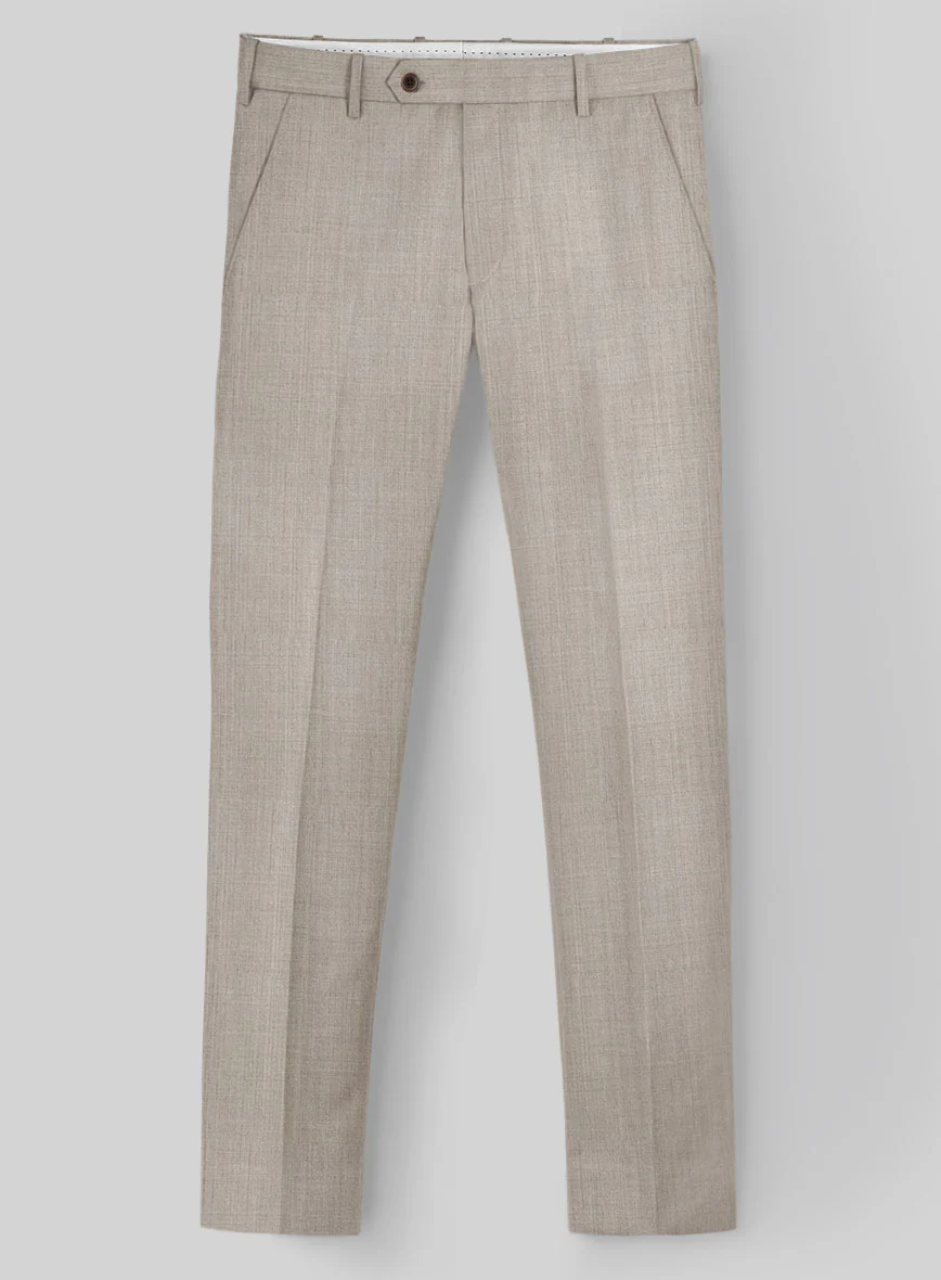 Napolean Stretch Pale Brown Wool Pants - Image 2