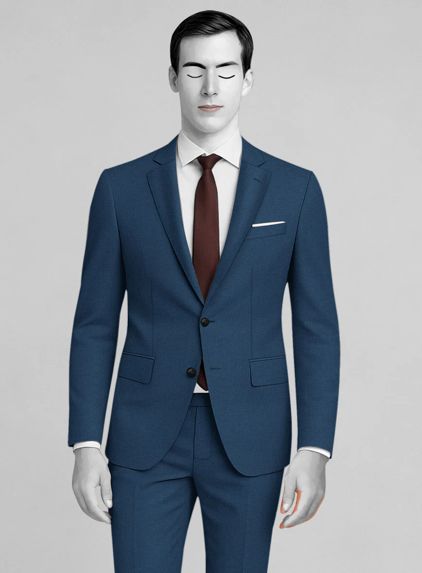 Napolean Stretch Powder Blue Wool Jacket - Image 2