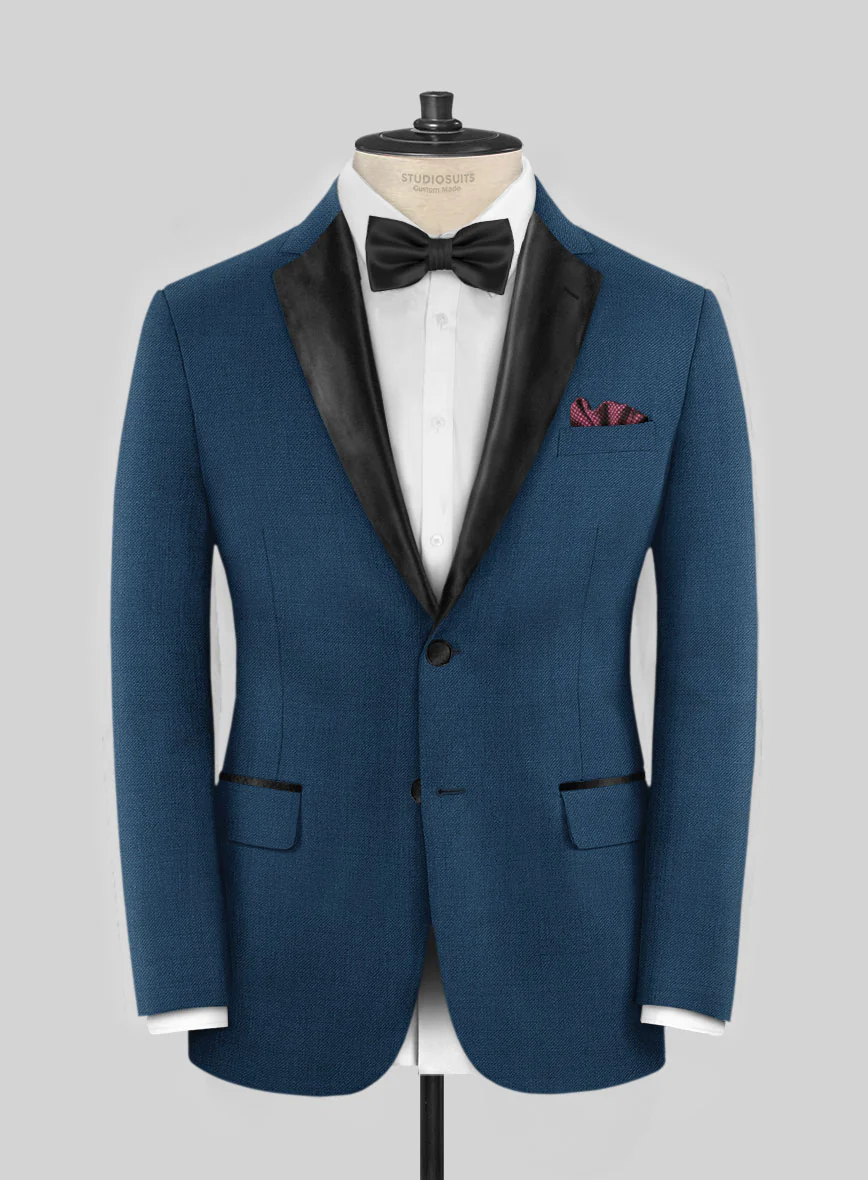 Napolean Stretch Powder Blue Wool Tuxedo Suit - Image 2