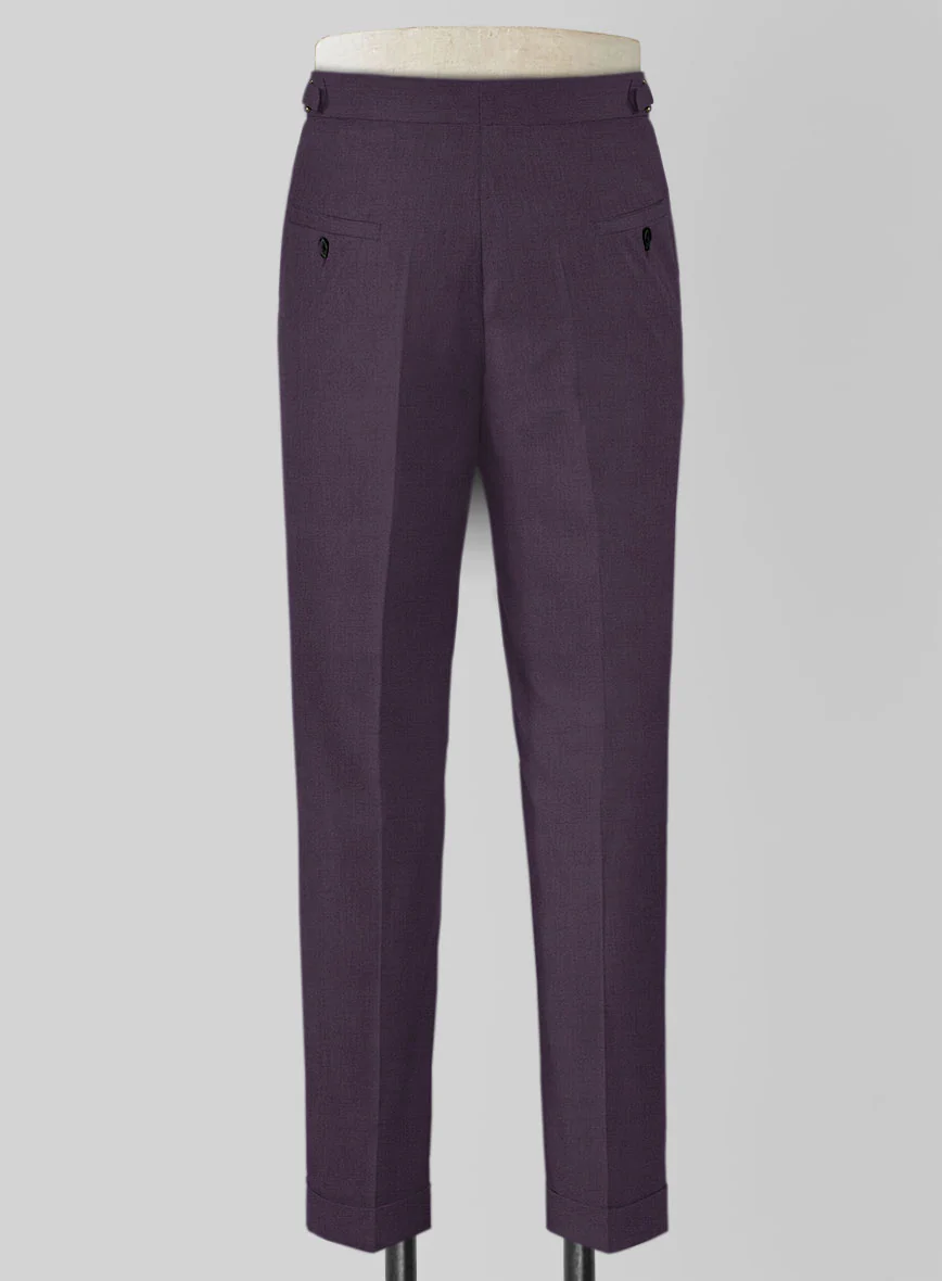 Napolean Stretch Purple Highland Wool Trouser - Image 3