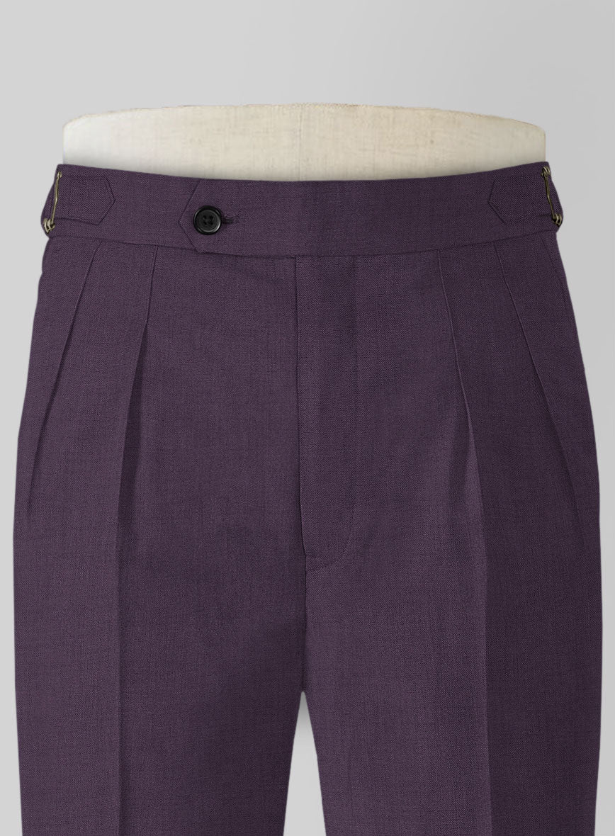 Napolean Stretch Purple Highland Wool Trouser - Image 4