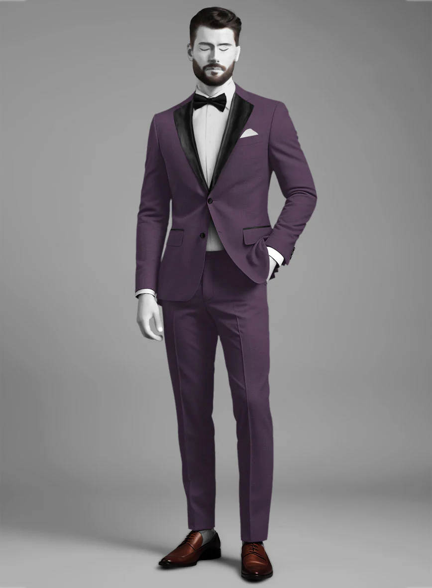 Napolean Stretch Purple Wool Tuxedo Suit - Image 2