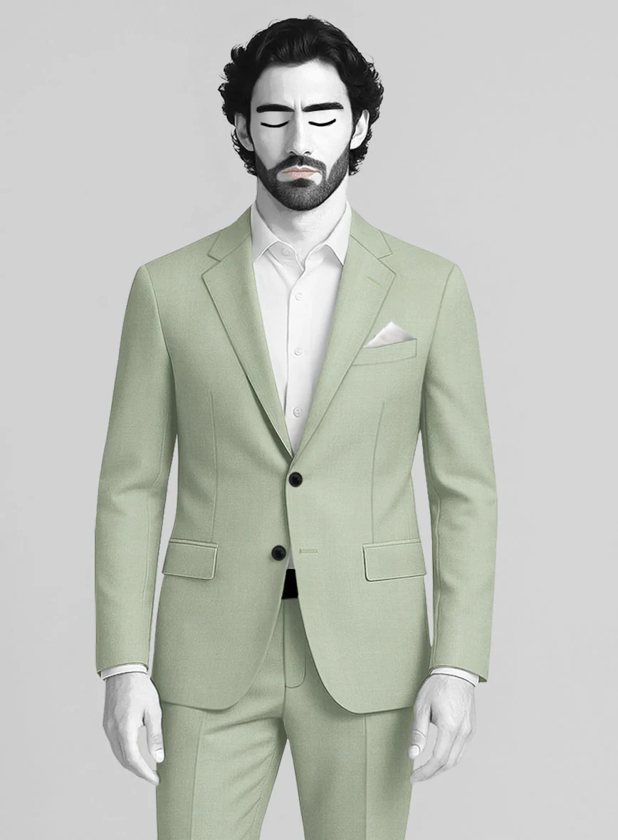 Napolean Stretch Sage Green Wool Jacket - Image 2