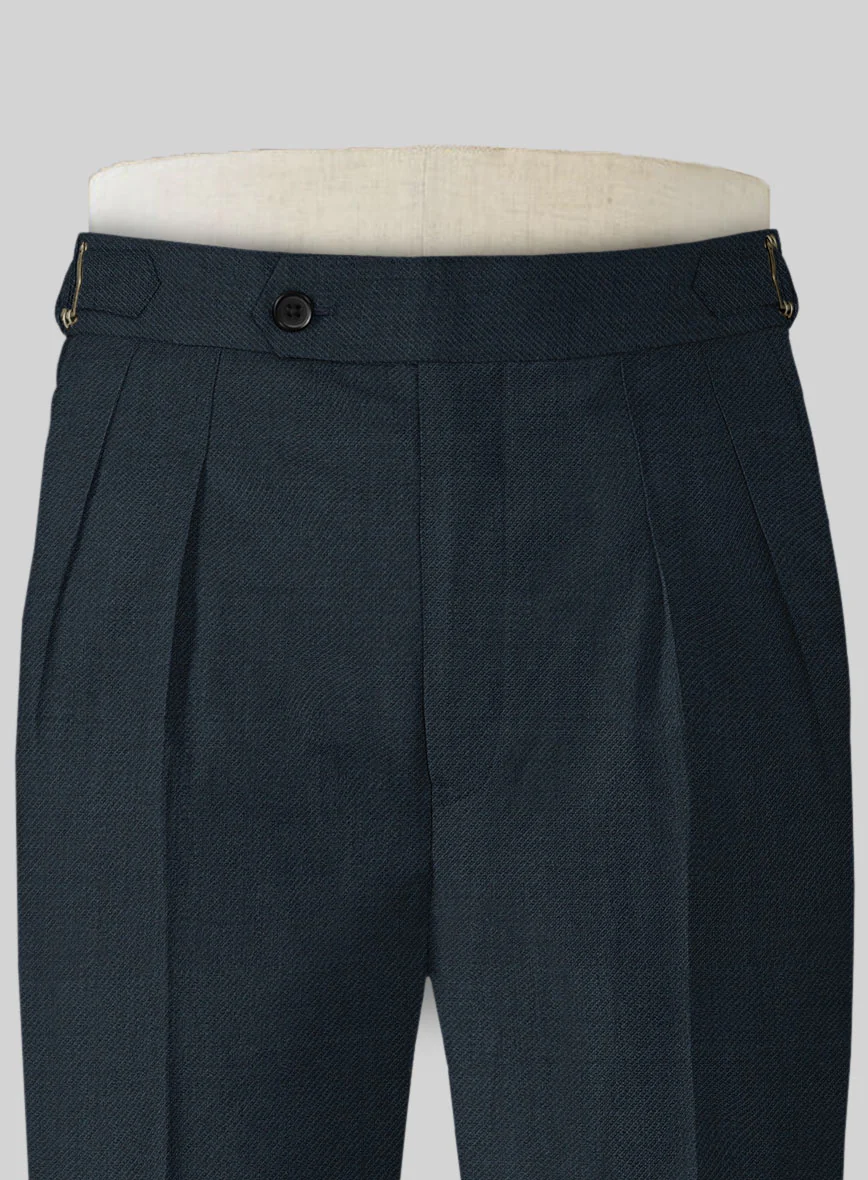 Napolean Stretch Sailor Blue Highland Wool Trousers - Image 4