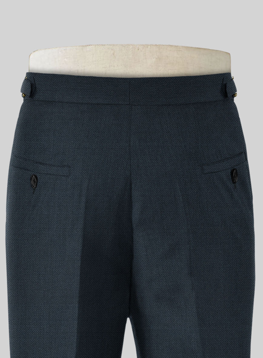 Napolean Stretch Sailor Blue Highland Wool Trousers - Image 5