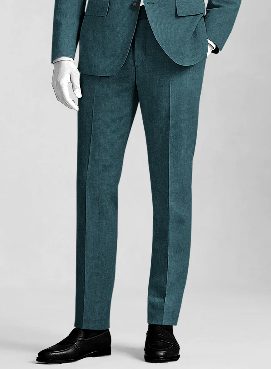 Napolean Stretch Teal Blue Wool Pants