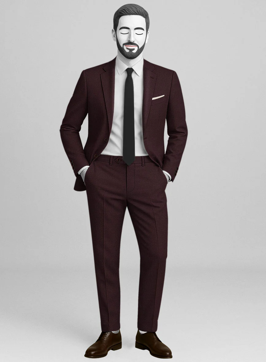 Napolean Stretch Wine Wool Suit