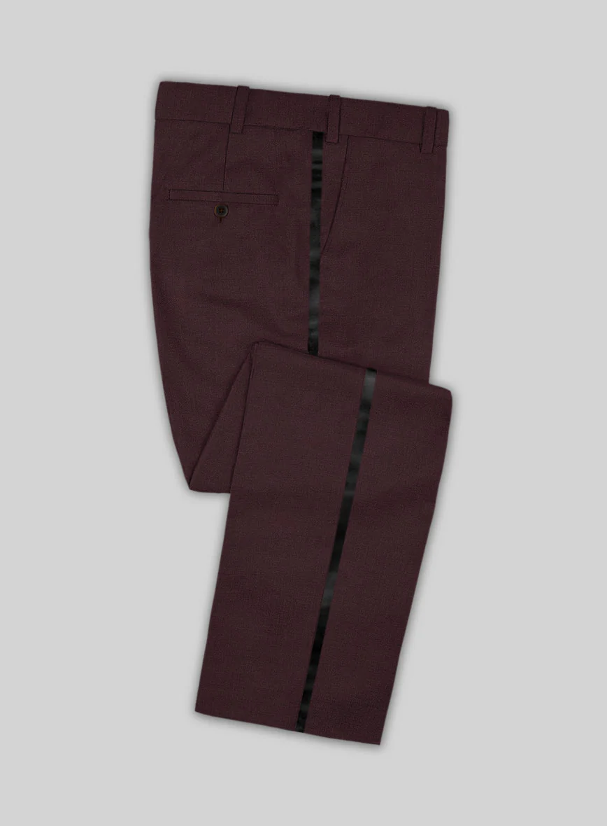 Napolean Stretch Wine Wool Tuxedo Suit - Image 3