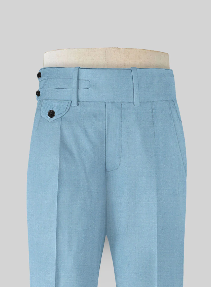 Napolean Taj Blue Double Gurkha Wool Trousers - Image 3