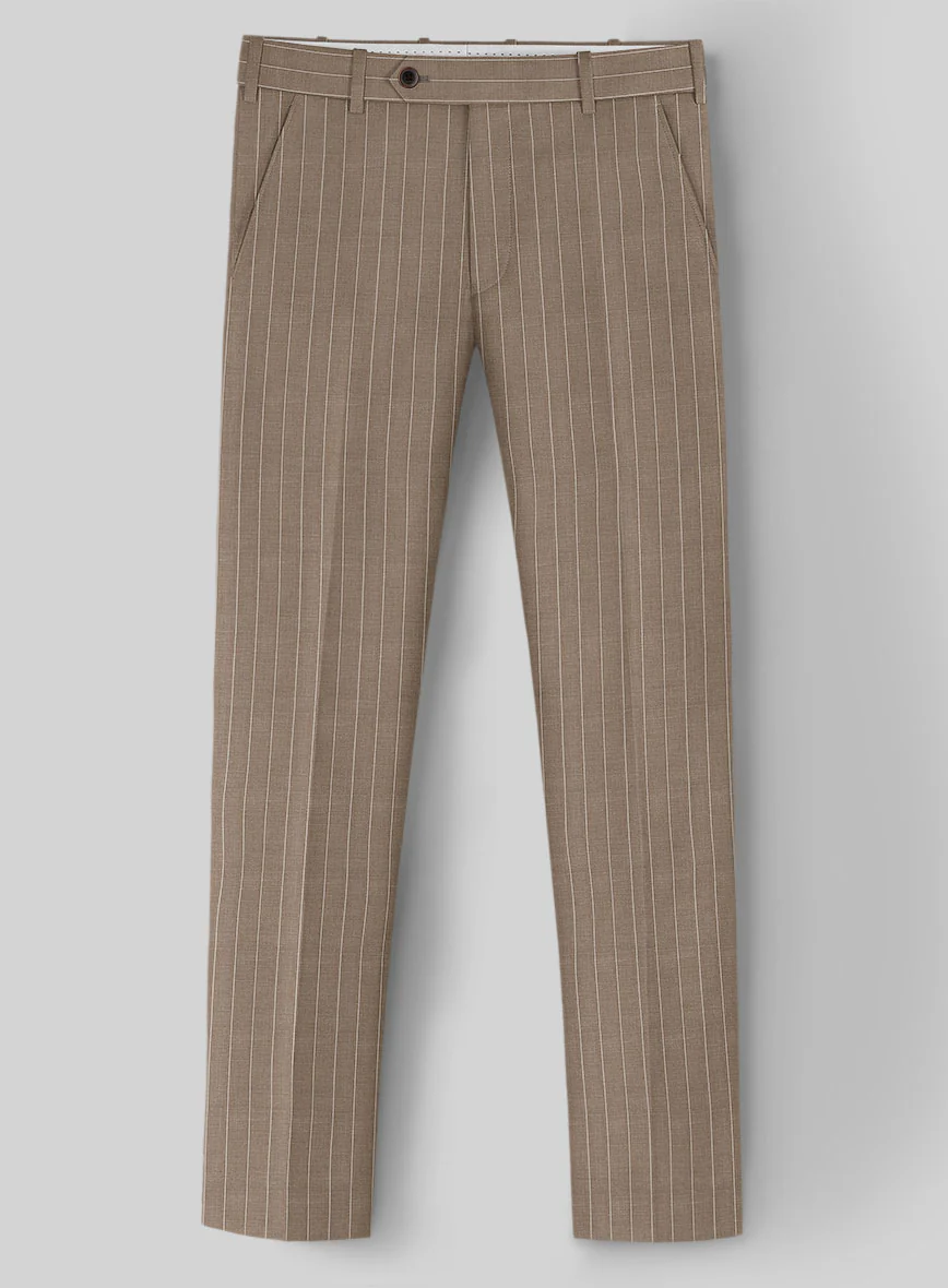Napolean Tullio Stripe Light Brown Wool Suit - Image 6