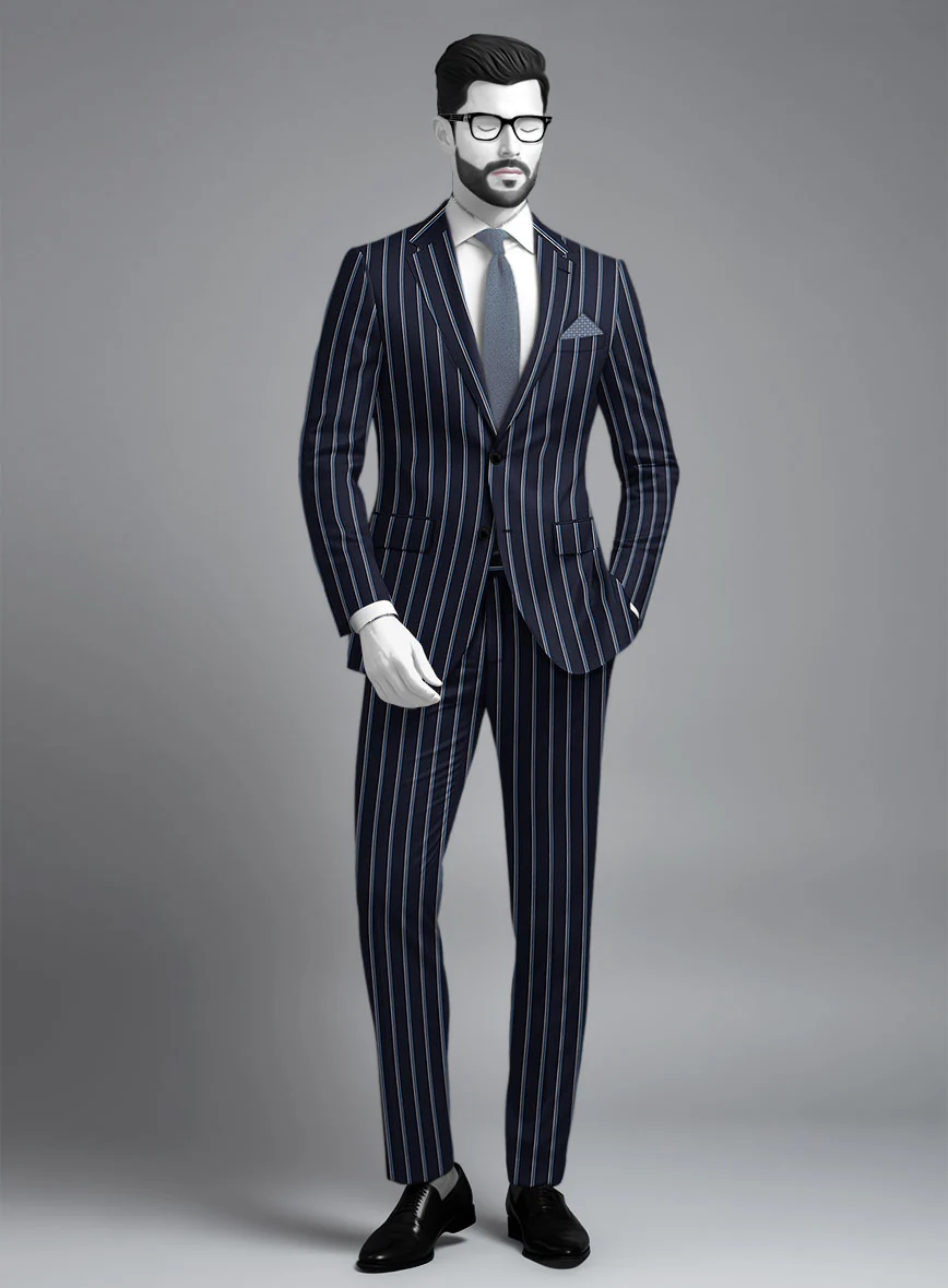 Napolean Vanda Navy Blue Wool Suit