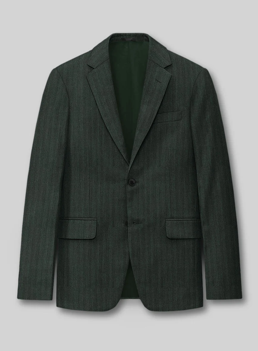 Napolean Verdiano Herringbone Green Wool Jacket