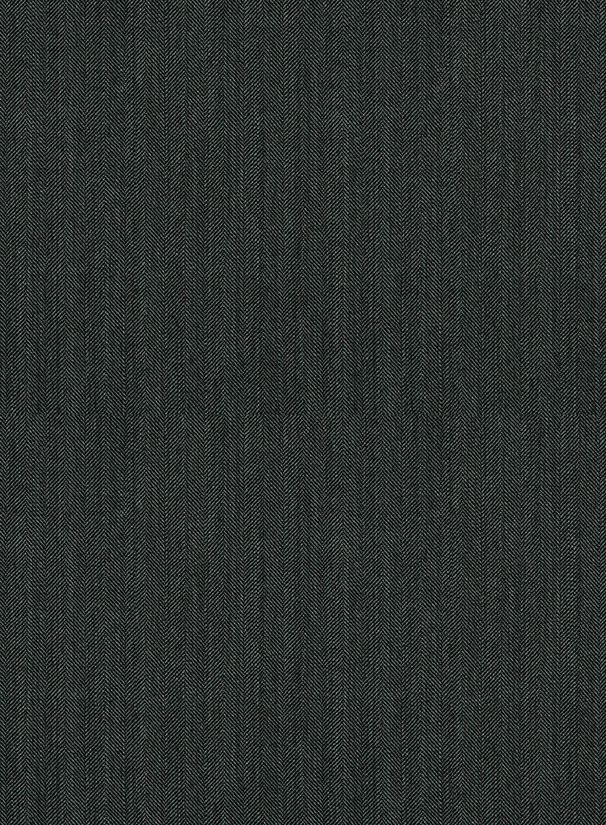 Napolean Verdiano Herringbone Green Wool Suit - Image 7