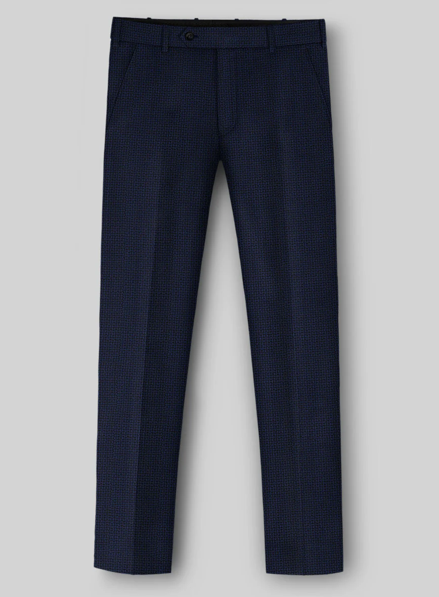 Napolean Vionnet Interweave Blue Wool Pants - Image 2