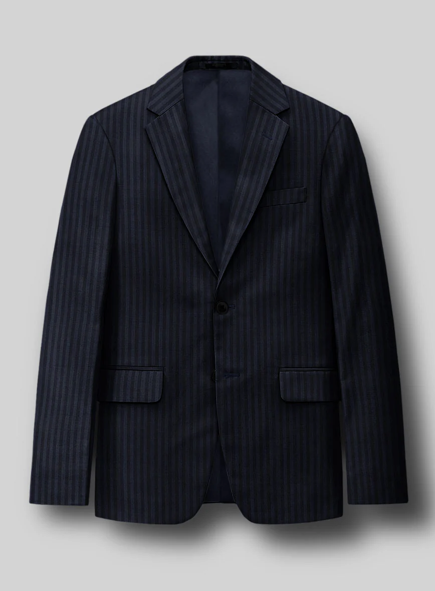 Napolean Vittore Stripe Ink Blue Wool Suit - Image 3