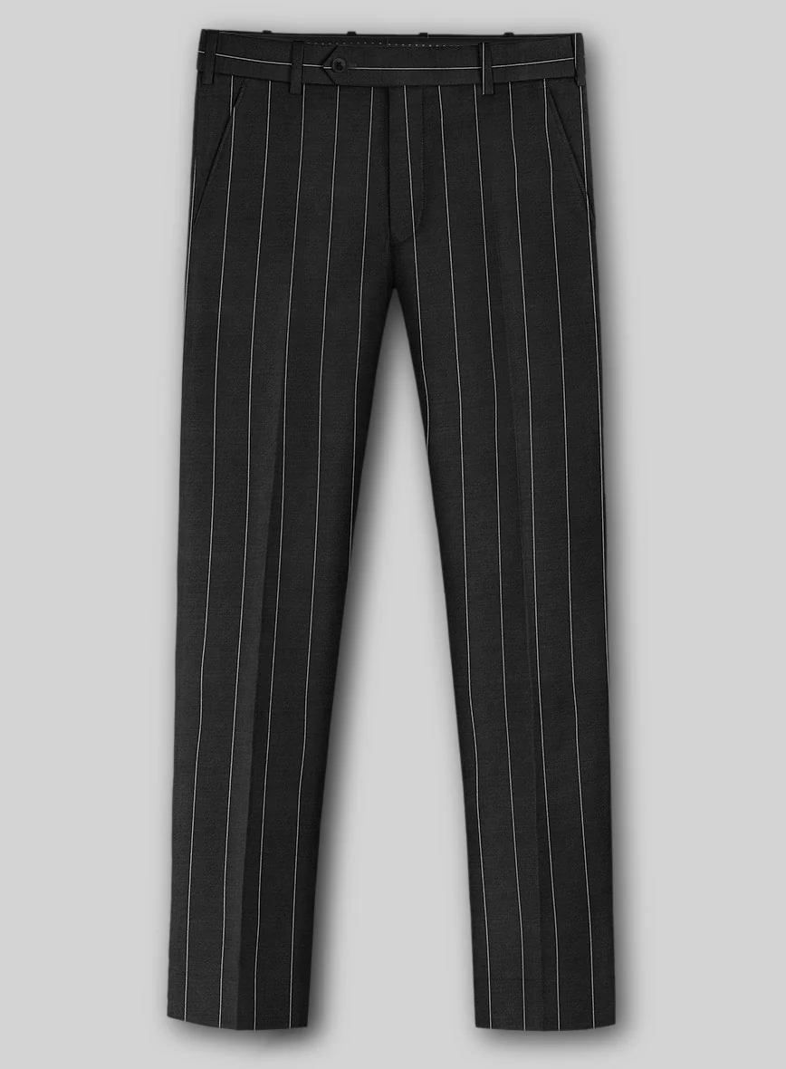 Napolean Wide Stripe Black Wool Suit - Image 6