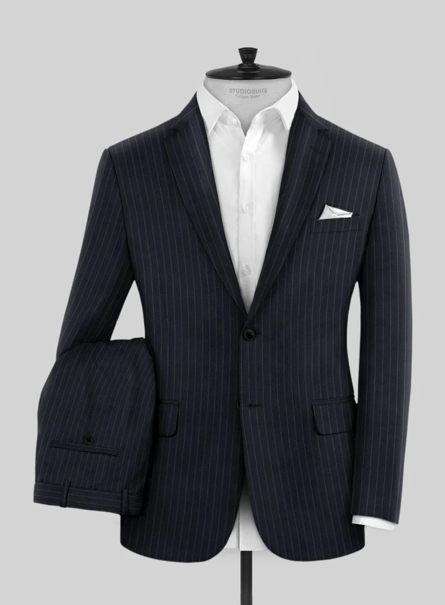 Napolean Windsor Blue Stripe Wool Suit - Image 2