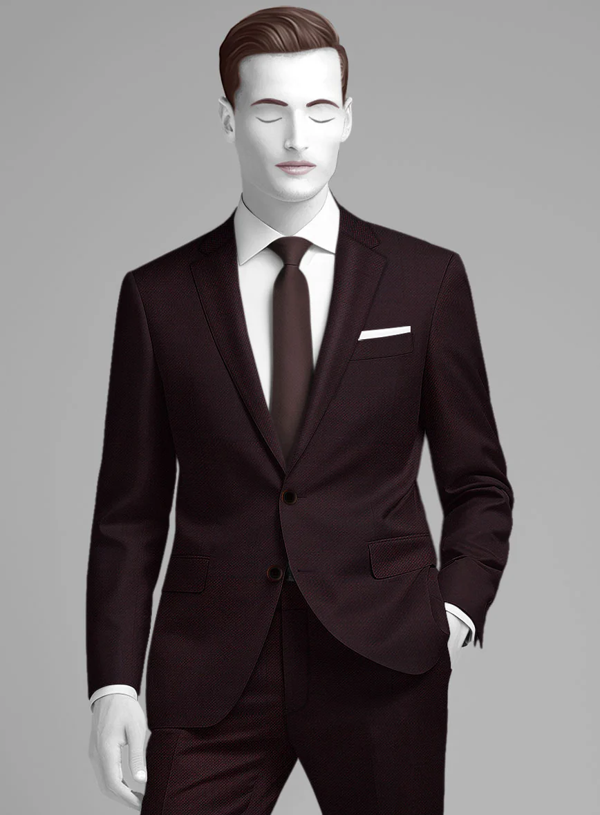 Napolean Wine Birdseye Wool Jacket - Image 2