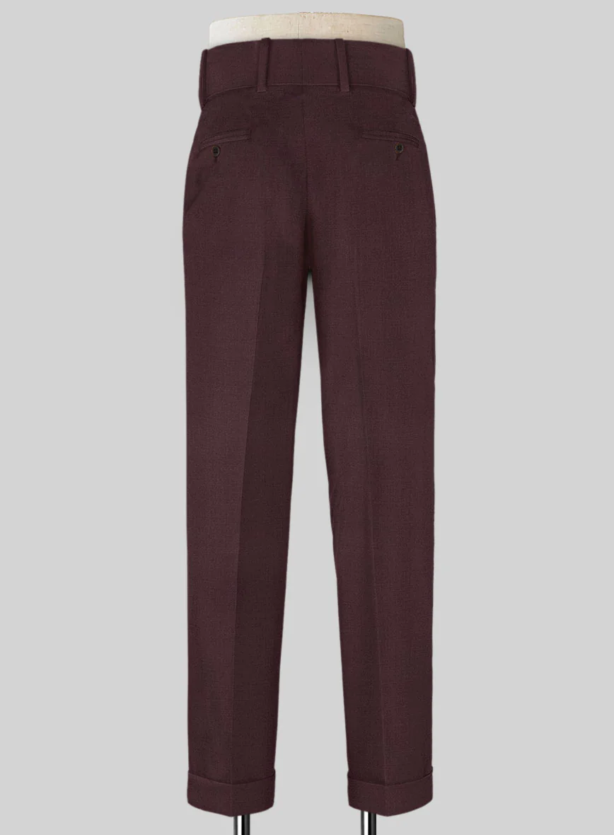 Napolean Wine Double Gurkha Wool Trousers - Image 2