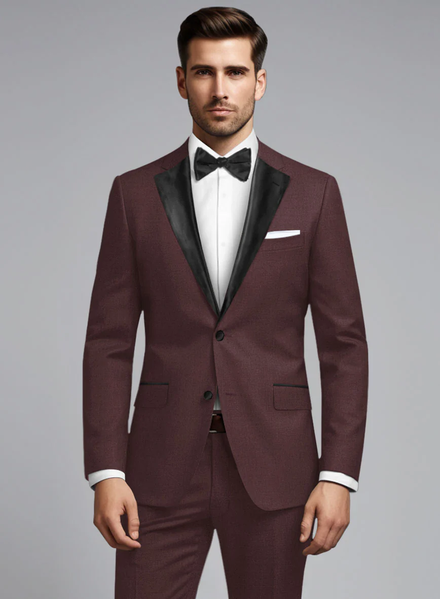 Napolean Wine Wool Tuxedo Jacket - Image 2