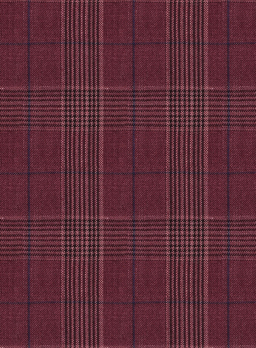 Napolean Xina Tartan Maroon Wool Suit - Image 7