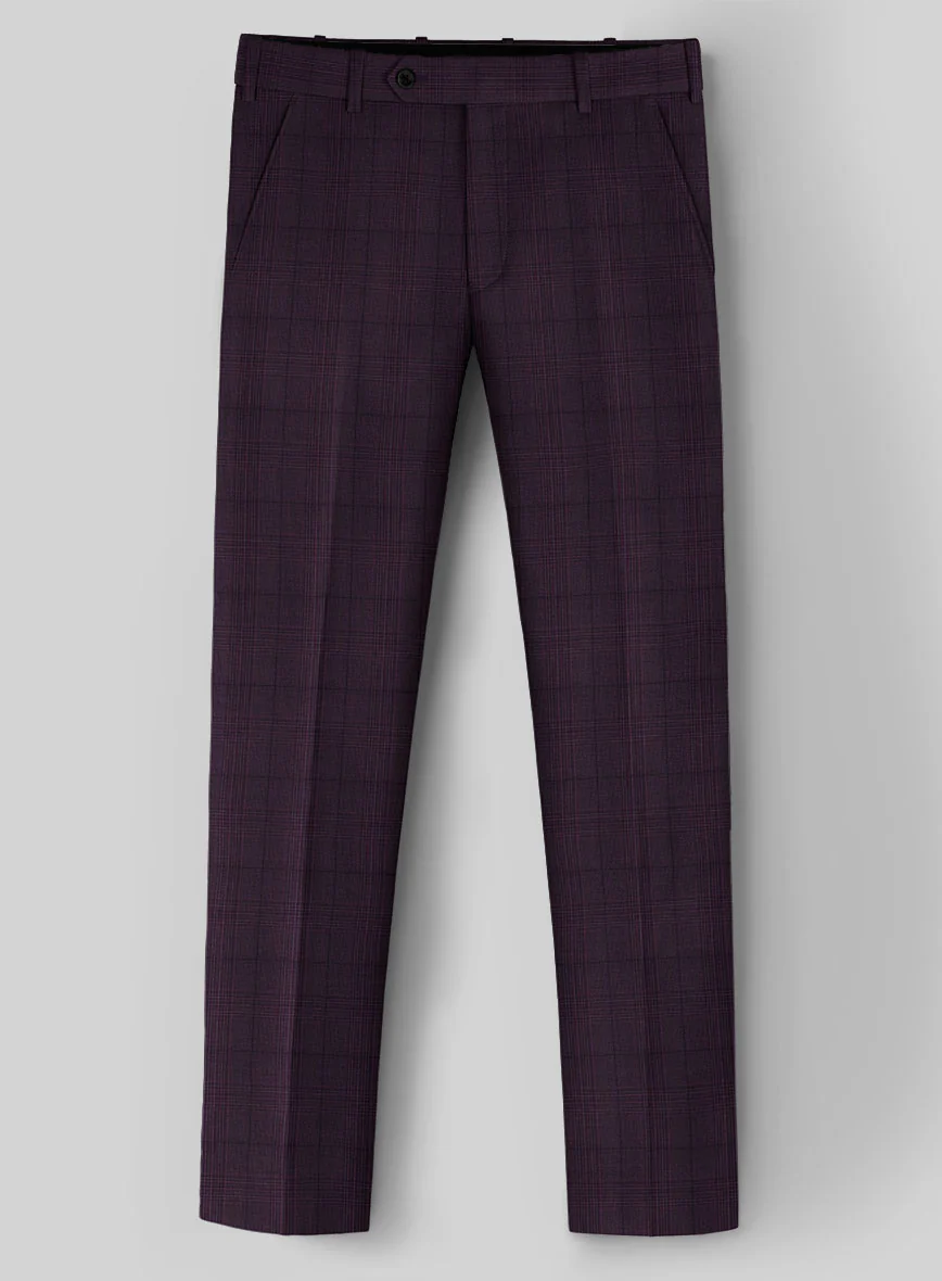 Napolean Xina Tartan Purple Wool Suit - Image 5