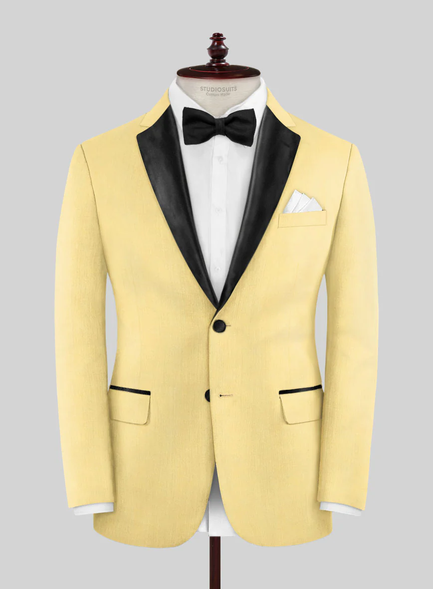 Napolean Wool Yellow Tuxedo Suit - Image 3