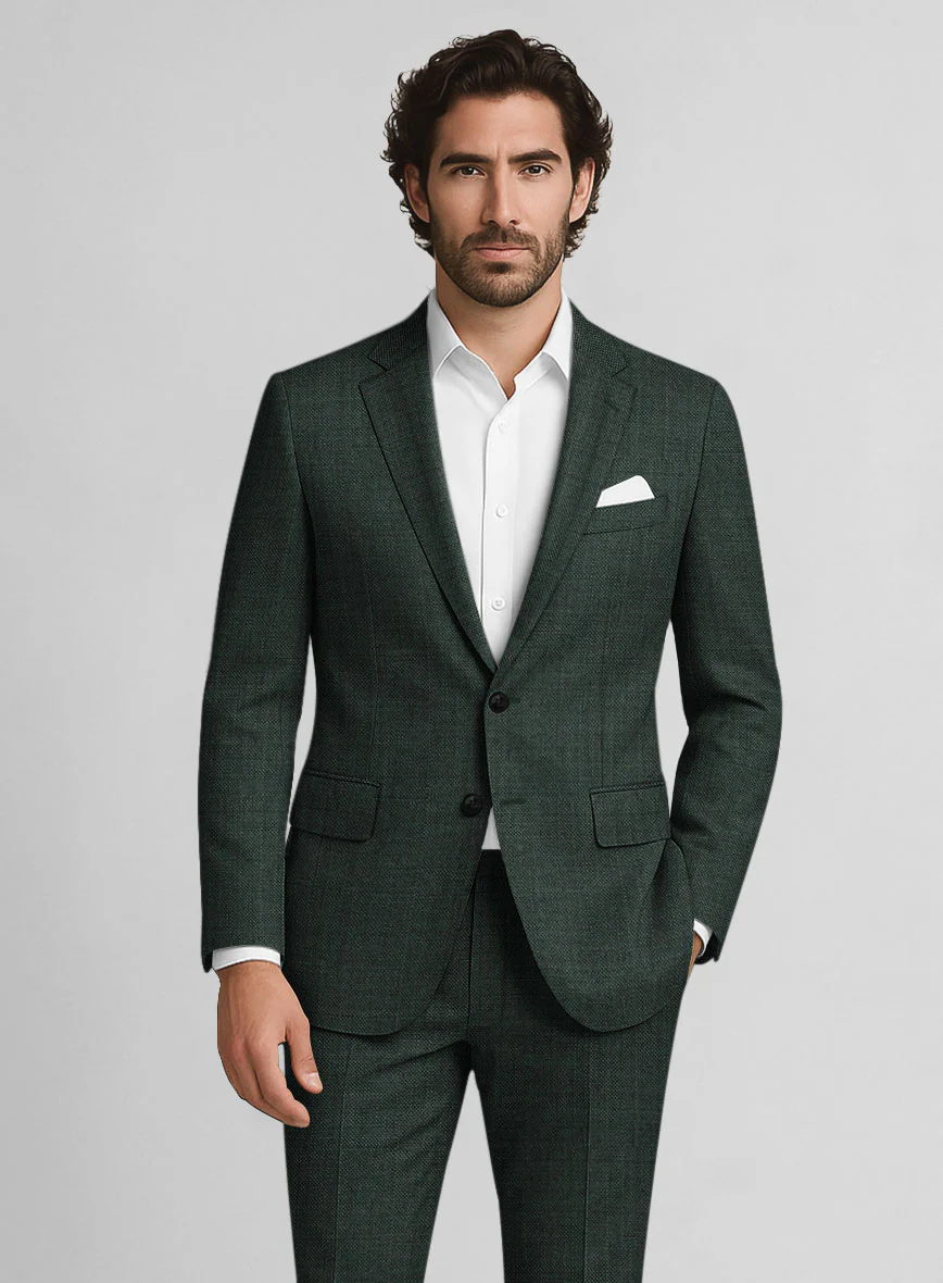 Napolean Zervano Sharkskin Green Wool Jacket - Image 2