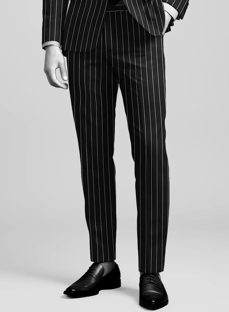 Napolean Zumel Stripe Black Wool Pants - Image 2