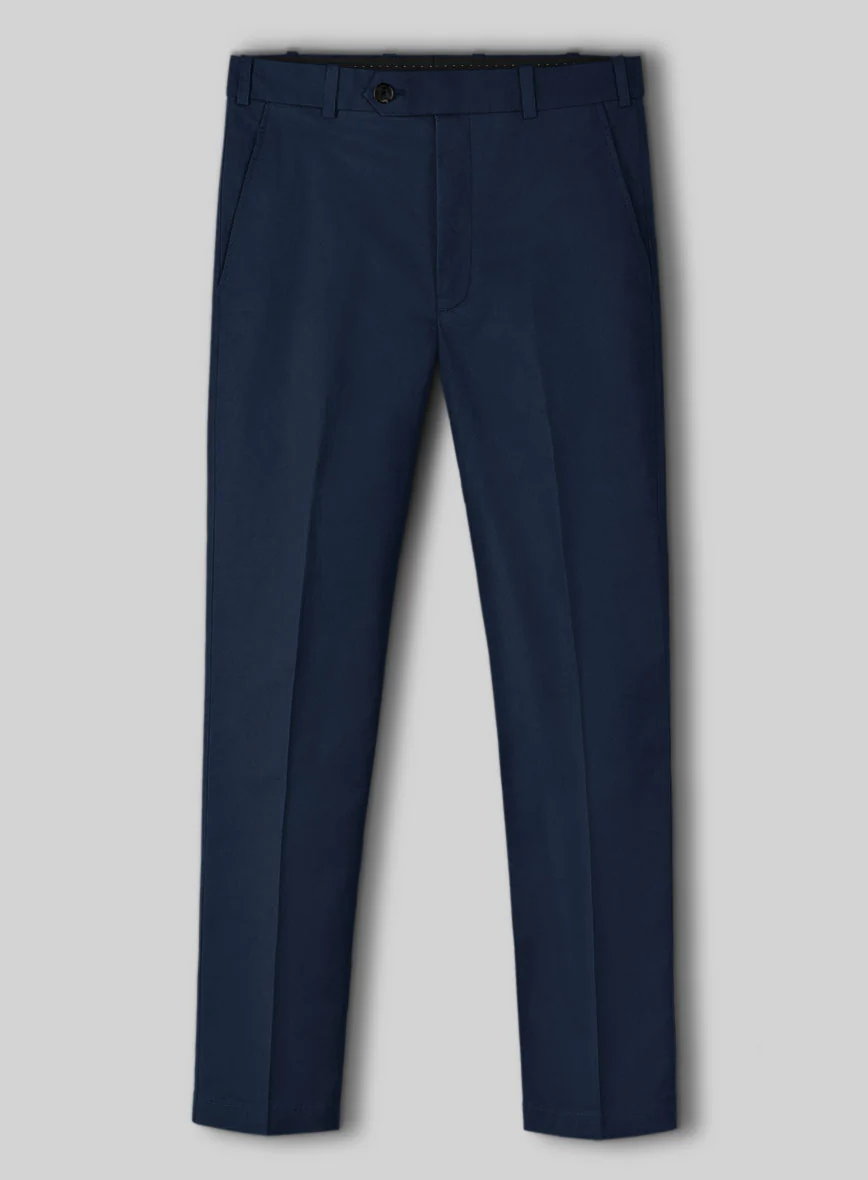 Navy Blue Napoli Stretch Light Weight Cotton Pants