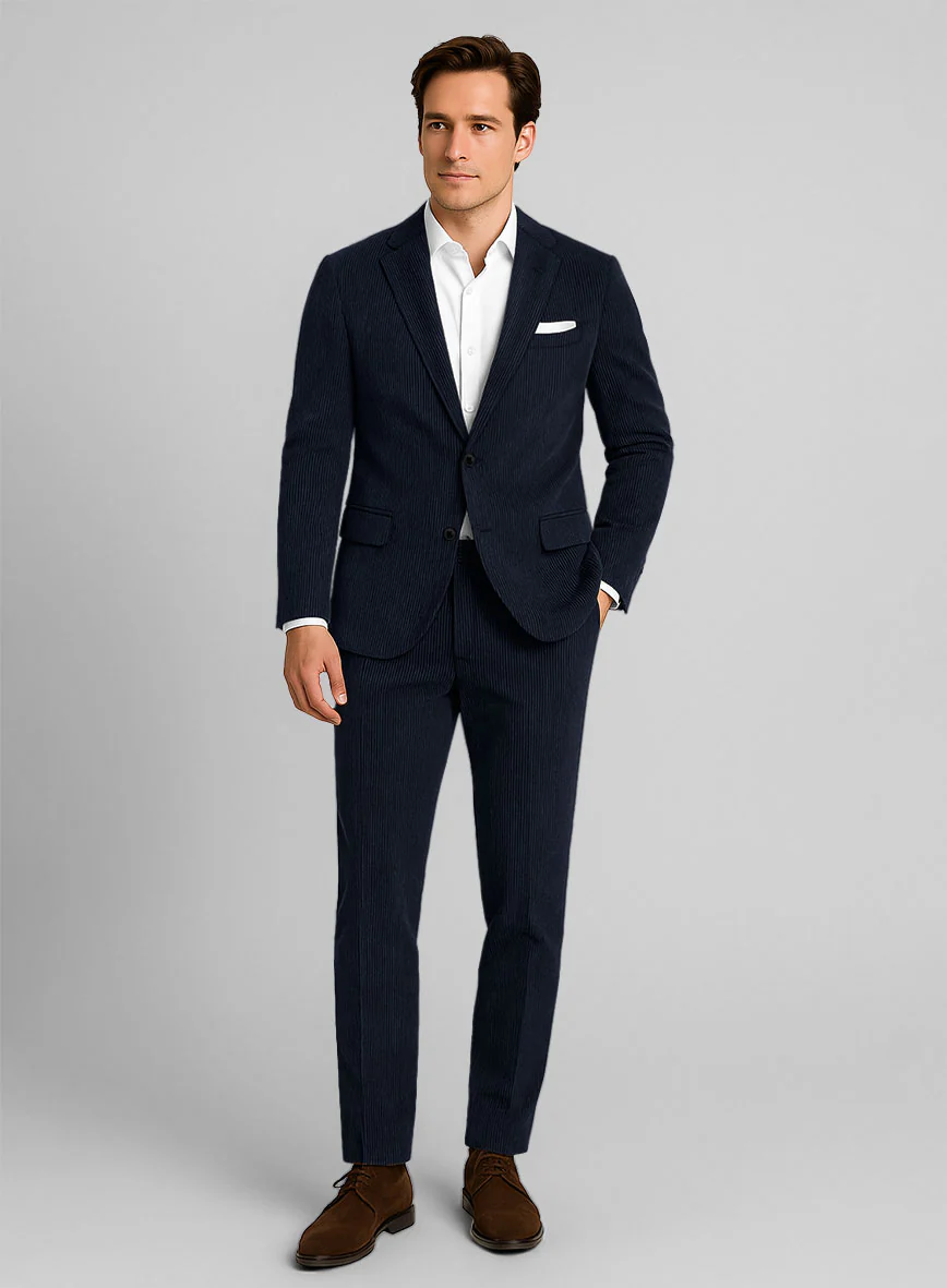 Navy Blue Corduroy Suit
