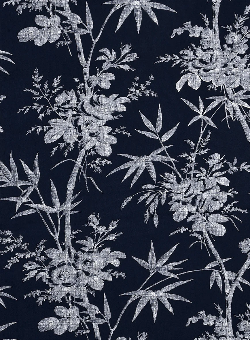 Navy Botanica Cotton Shirt - Image 4