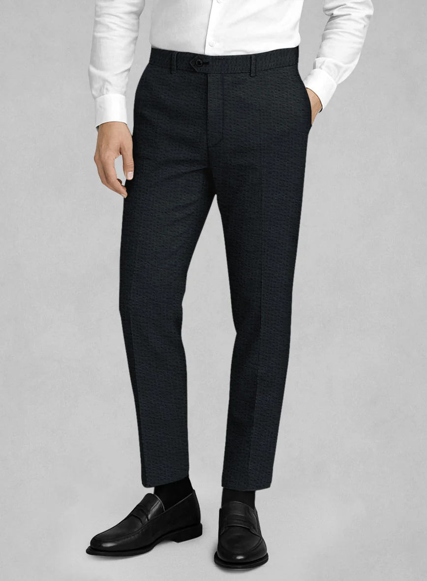 Navy Seersucker Pants