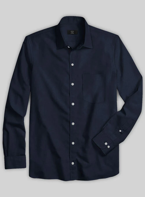 Navy Stretch Twill Shirt - Image 2