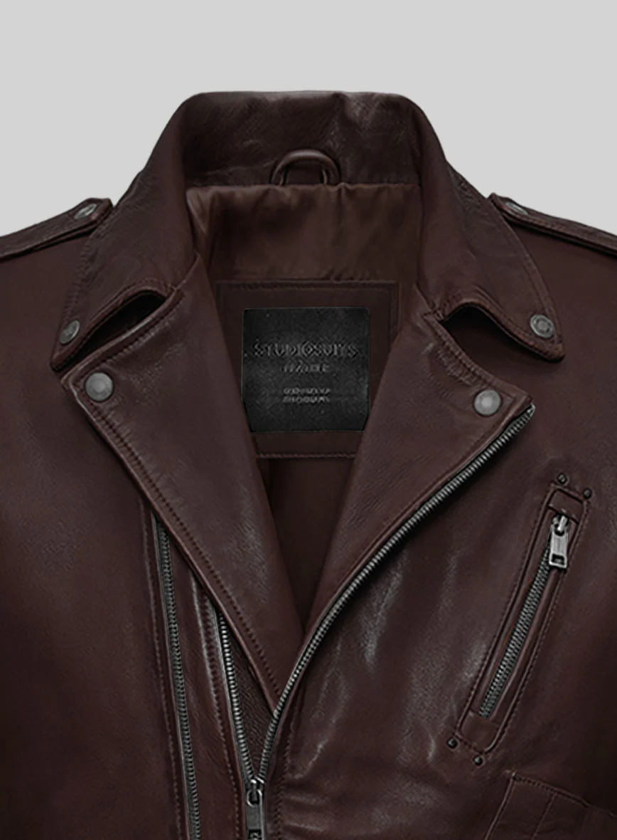 Nobelvalor Burgundy Rider Leather Jacket - Image 2