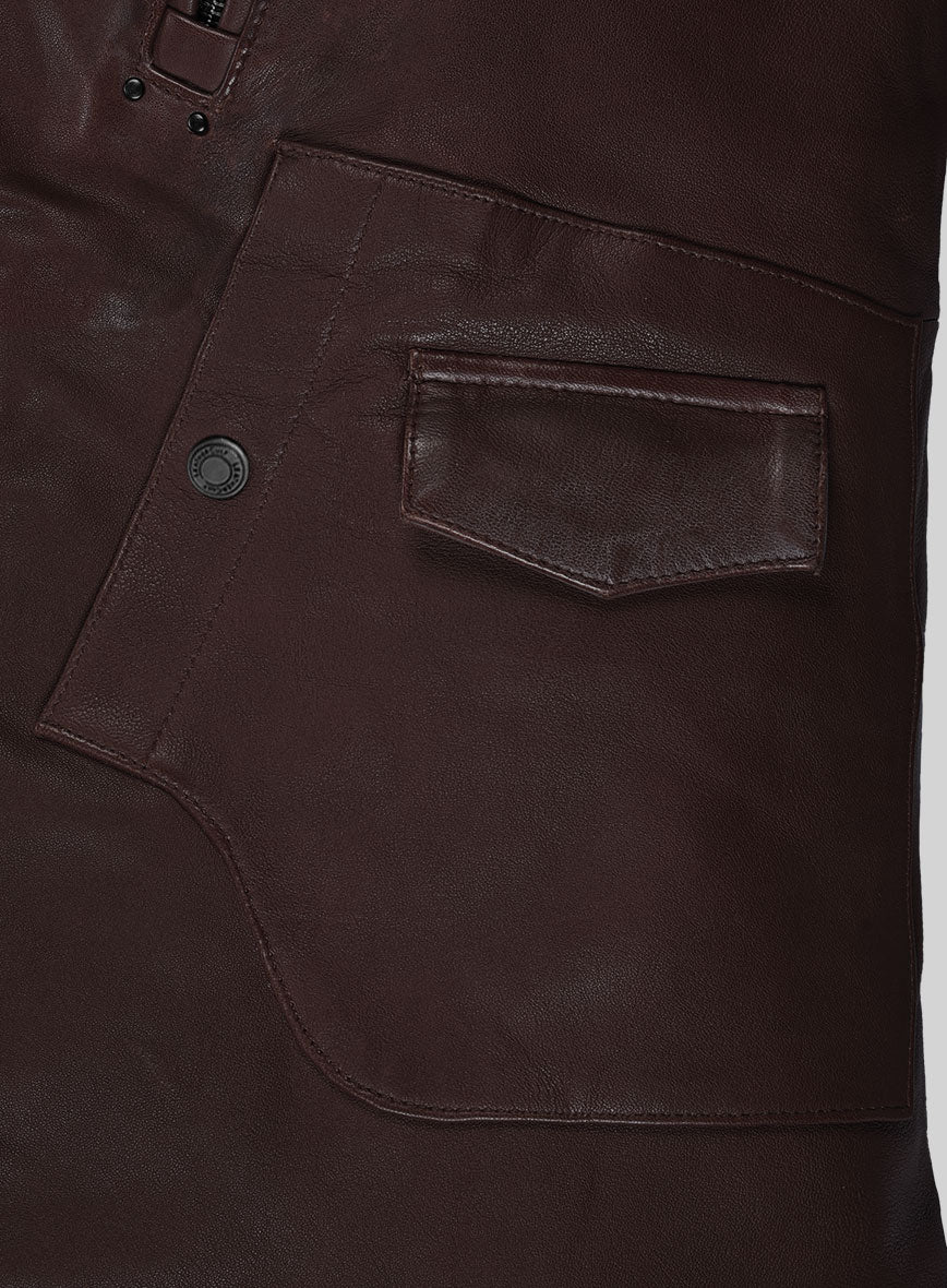 Nobelvalor Burgundy Rider Leather Jacket - Image 4