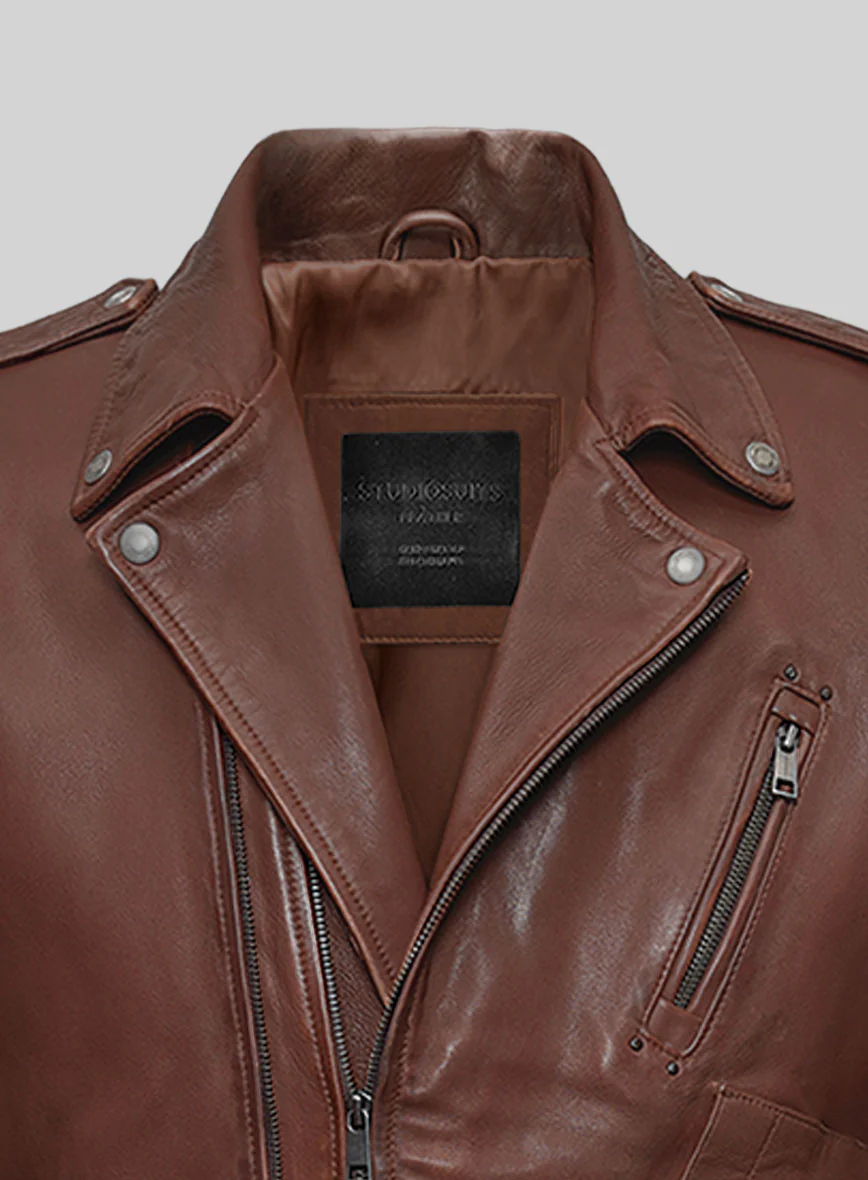 Nobelvalor Tan Rider Leather Jacket - Image 2