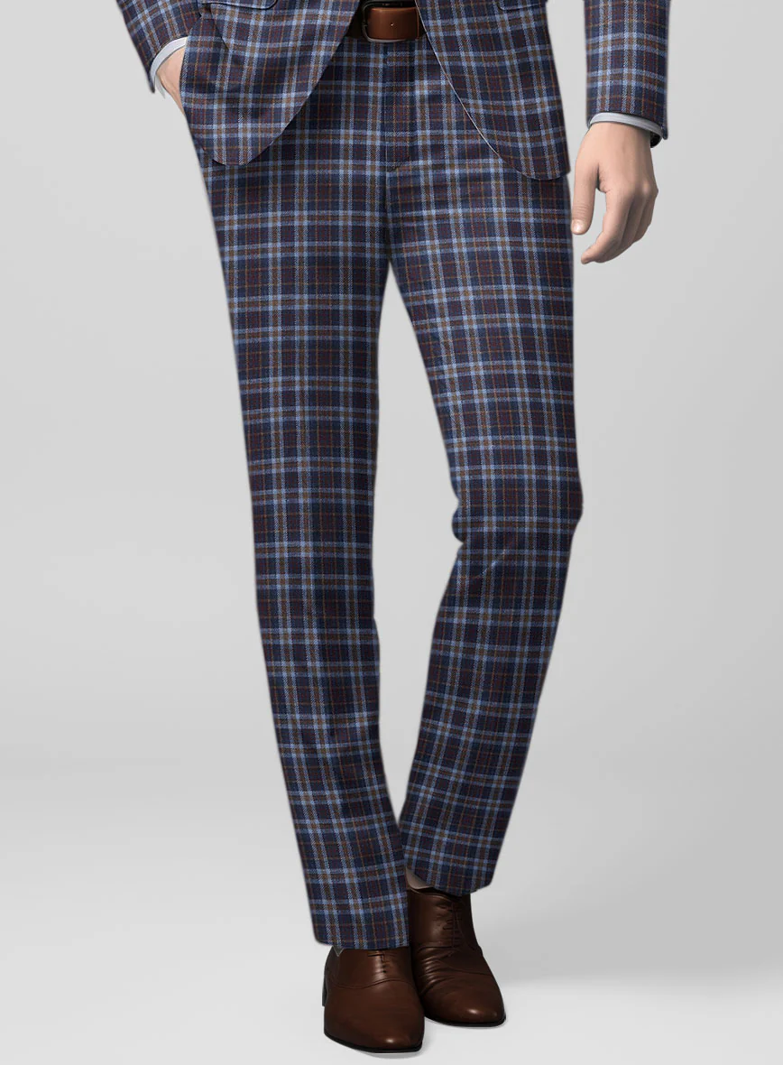 Noble Adrianna Check Wool Silk Linen Pants