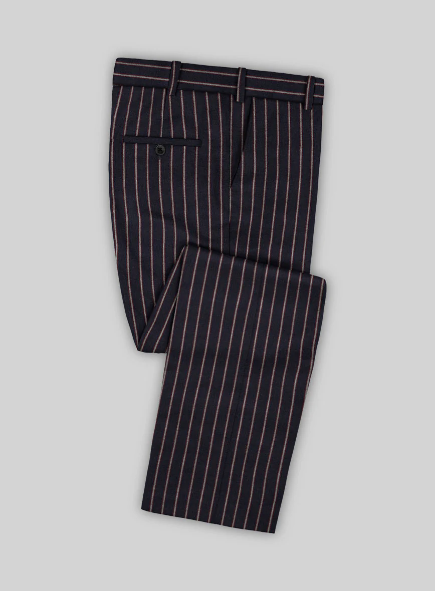 Noble Assunta Blue Stripe Cotton Silk Linen Suit - Image 6