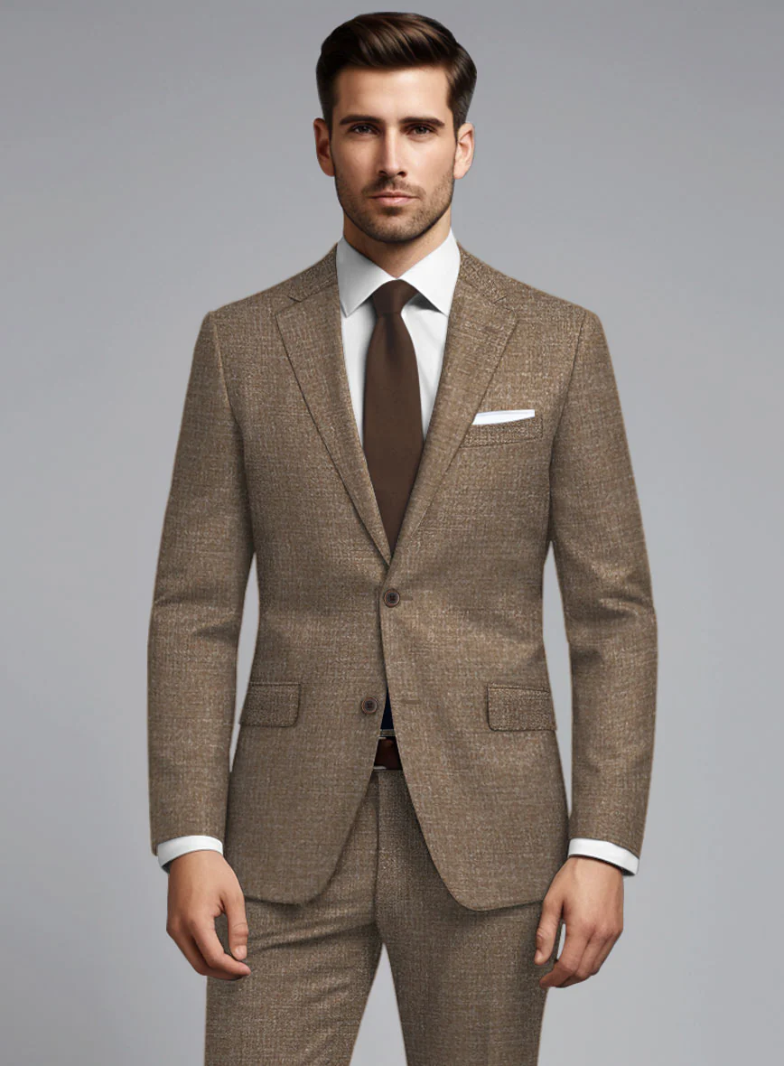 Noble Brown Wool Silk Linen Jacket - Image 2
