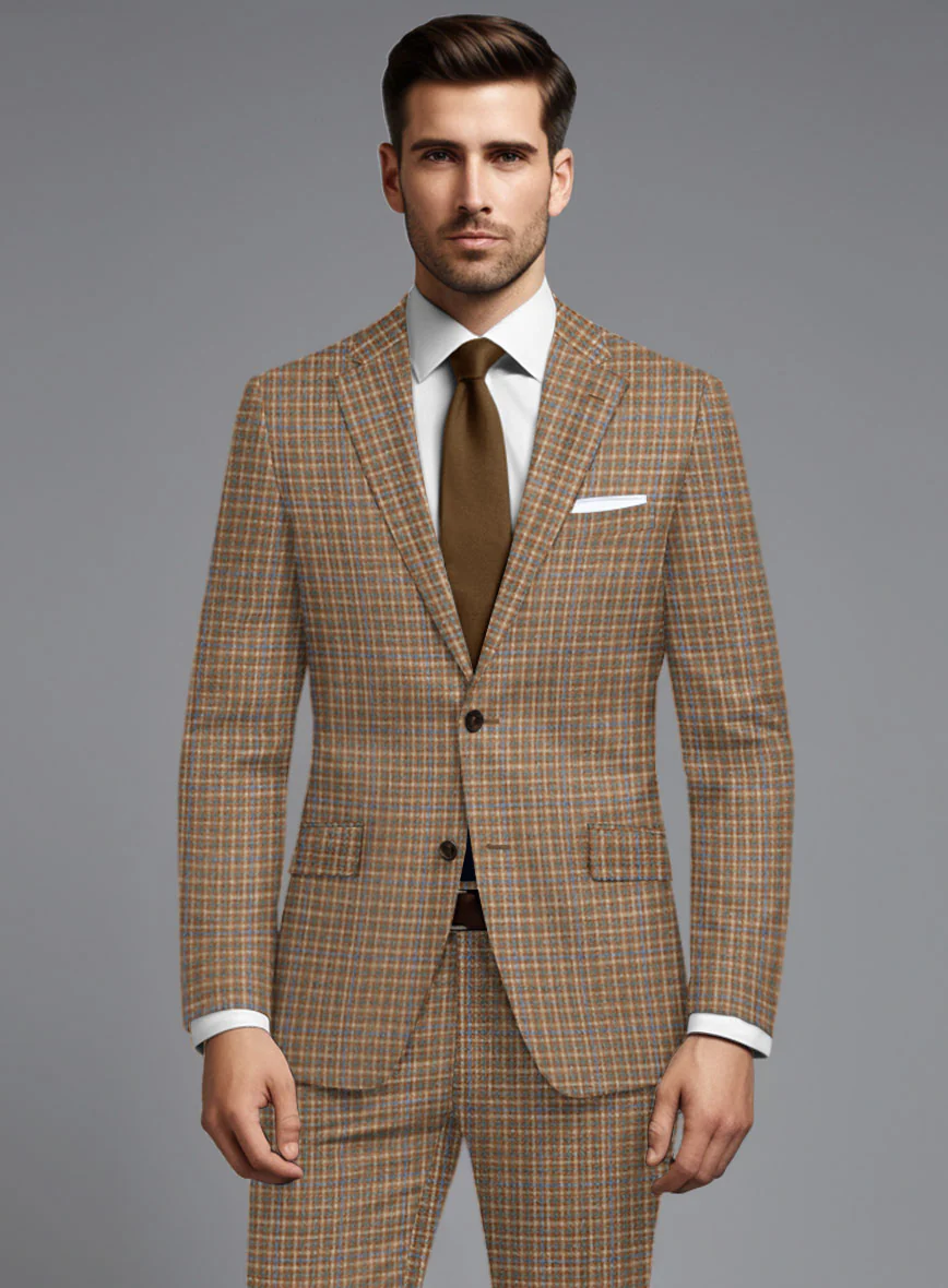 Noble Carmen Check Wool Silk Linen Suit - Image 3