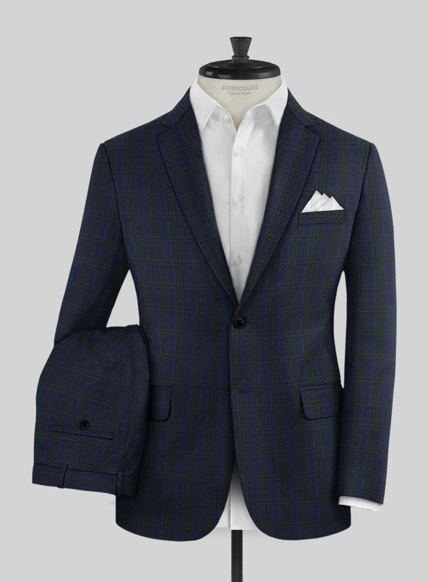 Noble Cinzia Blue Wool Silk Linen Suit - Image 2