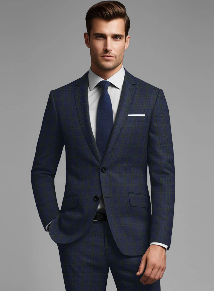 Noble Cinzia Blue Wool Silk Linen Suit - Image 3