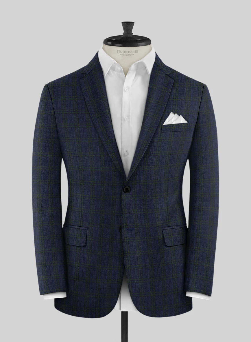 Noble Cinzia Blue Wool Silk Linen Suit - Image 4